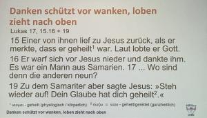 Danken schützt vor wanken.